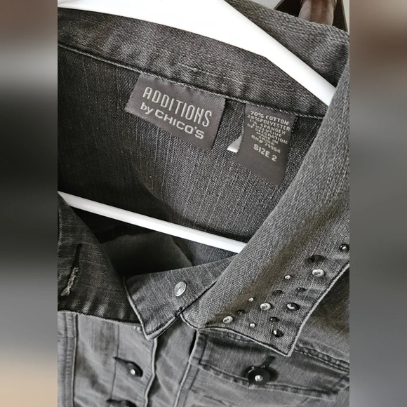 Chico's Dark Wash Denim Jacket - Picture 2 of 6